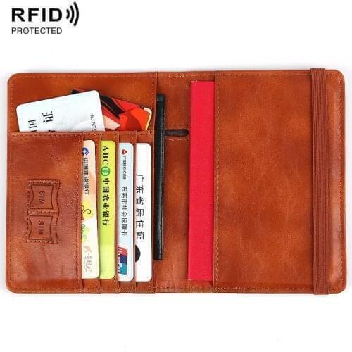 RFID Blocking Russian Auto Drivers License Bag PU Leather Passport Cover for Car Driving Documents Card Credit Holder wallet