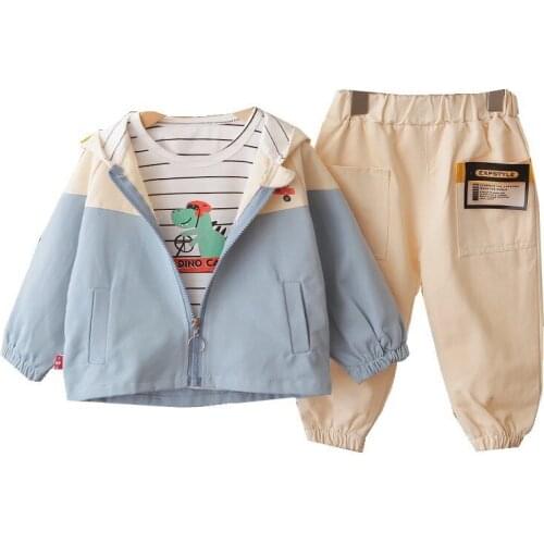 Children Cotton Spring Autumn Fashion Clothes Baby Boy Girls Cartoon Shirts Hooded Pants 3Pcs/sets Kid Casual Toddler Tracksuits