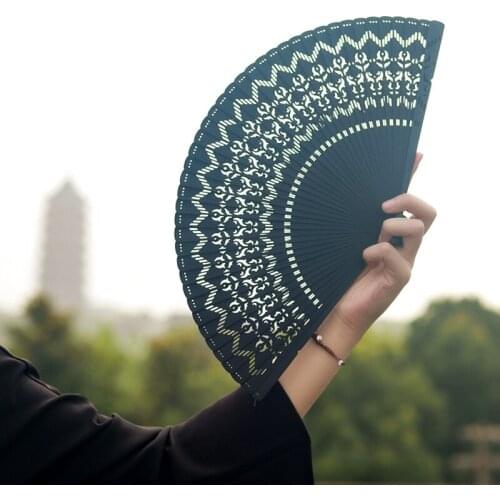 European style flower ancient fan folding fan classic Chinese style womens mini portable folding Mini