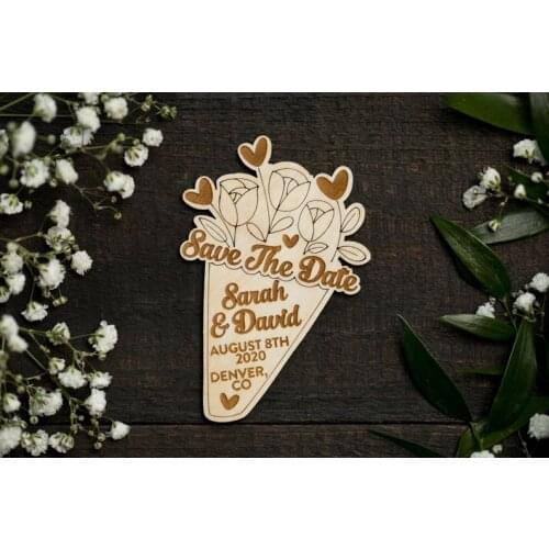 Love Couple Save The Dates, Wedding Save The Date Magnets, Flower Save The Dates, Wedding Invitation, Wood Save The Dates,Weddi