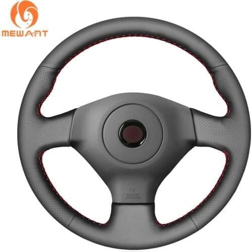 MEWANT Black Artificial Leather Hand Sew Wrap Car Steering Wheel Cover for Subaru Impreza WRX Impreza WRX STI 2005 2006-2007