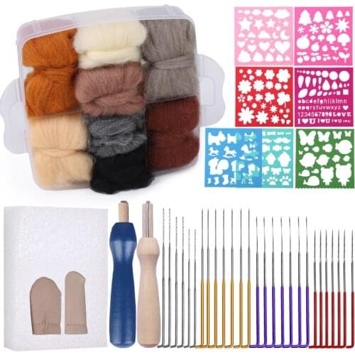 LMDZ Wool Felting Needle Felting Kit Roving Wool Fibre And Accessories And Sewing Molds For DIY Handwork Craft