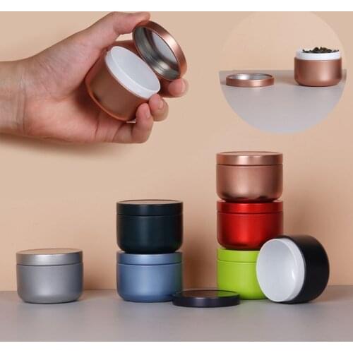 New Round Mini Small Universal Metal Sealed Tea Caddy Tinplate Travel Scented Tea Packaging Box