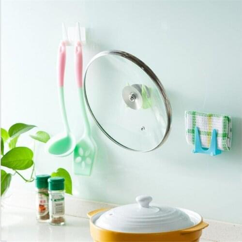 Plastic Kitchen Pan & Pot Cover Suction Cup Tool Holder Storage Organizer Hanger Simple Wall-mounted Pot Cover Rack For Kitchen