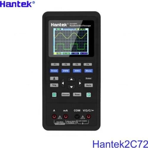 Hantek2C72 Portable Digital Oscilloscope With Multimeter 2 Channels 70Mhz 8bit DMM Test