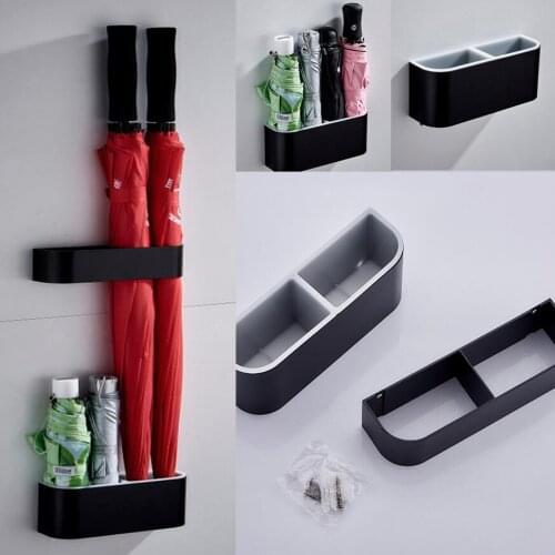 Portable Wall Mounted Umbrella Storage Rack Creative Adhesive Wall Umbrella Clip Holder Racks Home Storage Hanger Organizer