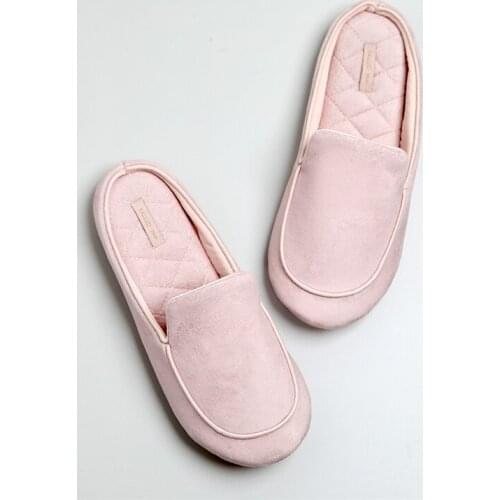Simple Pink Silent Antiskid Waterproof Silent Indoor and Outdoor Commuting Womens Slippers
