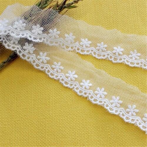 Width 3 cm 15Yds/lot Paper white rayon narrow lace home sewing trimming clothing cuff trimming accessories AC133