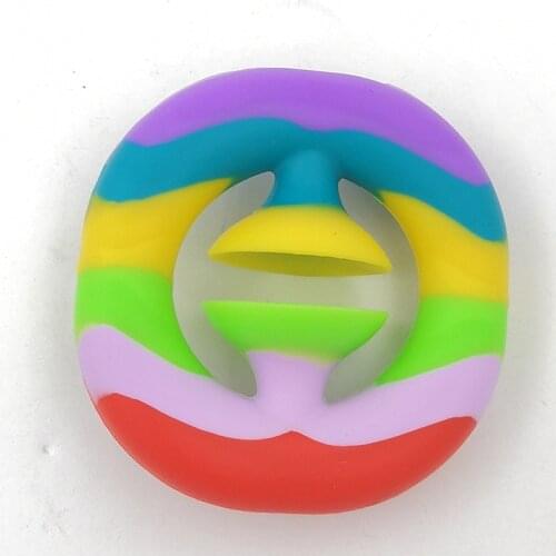Silicone Hand Grip Anti Stress Finger Reliever Fidget Toy Pack Adult Child Dimple Rainbow Stress Toys Decompression pop its