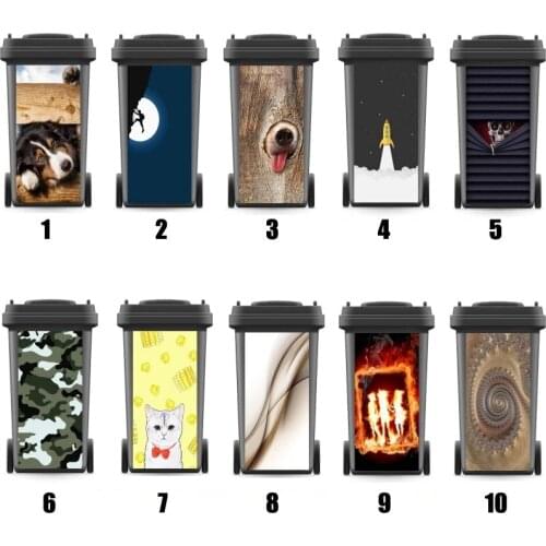 Modern Popular DIY Adhesive Removable Waterproof Sticker Decals Rubbish Bin Sticker Ktichen Accessories 120liter 240liter