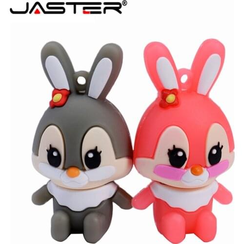 Cute Cartoon Rabbit USB Flash Drive 4GB 8GB 16GB 32GB 64GB USB Memory Card USB Flash Stick Pendrive Thumb Multicolor Drive Disk