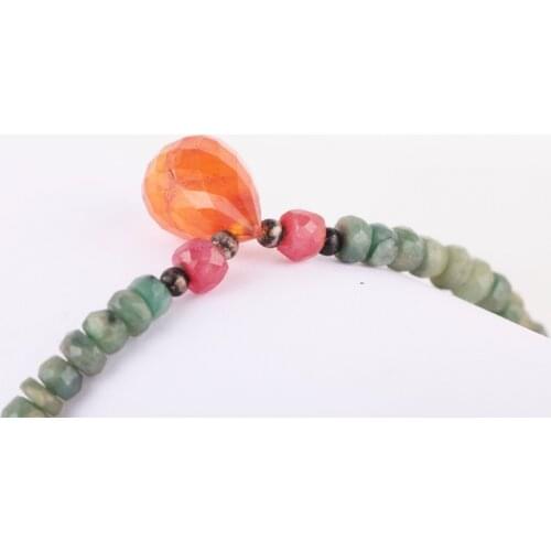 UM US JEWELRY Emerald Natural Gemstone Set Bracelet