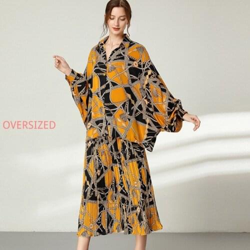 Plus Size Womens Two-piece Suit Spring and Autumn New Style Loose Fashion Plus Size Printing Fashion Suit Shirt Suit Two Piece