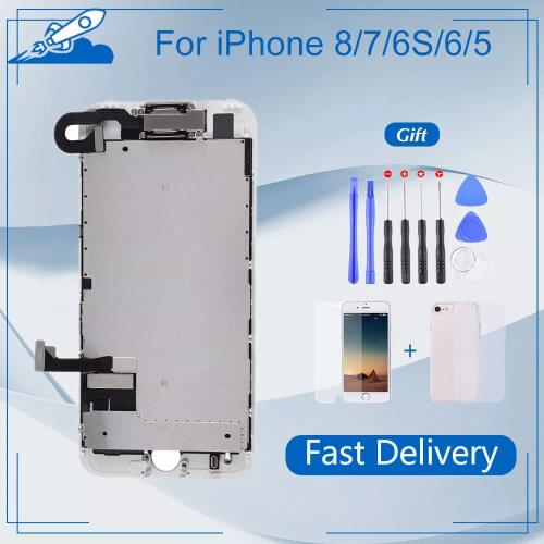 Grade AAA+++ Full Assembly for iPhone 7 Plus 8 6S 6 5 Display LED Touch Screen Digitizer Front Camera OEM Brightness Replacement