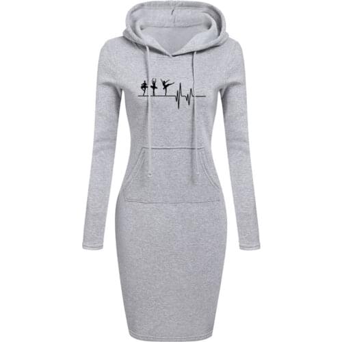 2020 New Summer Love Ballet Women Fashion Dance Hooded long Sleeve Girls female Sexy Dress Clothing Bodycon Dresses