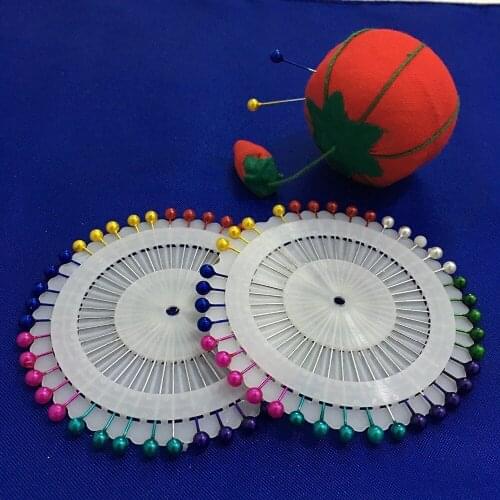 3pcs/set Round Pearl Straight Head Pins , Dressmaking Sewing Pin and Craft Tomato style Cushion Set AA7384
