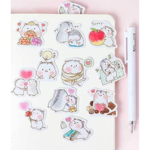 45PCS/PACK Kawaii Cute Hamster Love Sticker Marker Planner Diary DIY Decorate School Stickers Scrapbooking Bullet Journal sl1721
