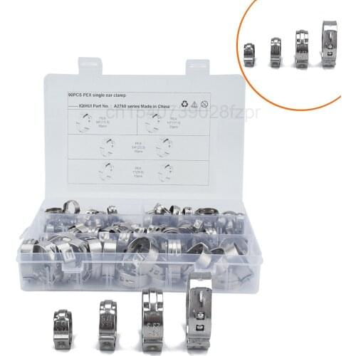 -90 Pex Stainless Steel Single Ear Clamps of 4 Specifications and American Type Throat Hoops