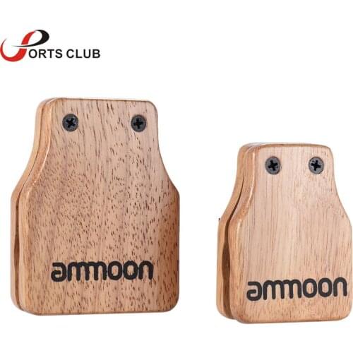 Ammoon 2pcs Cajon Box Drum Large & Medium Companion Accessory Castanets for Hand Percussion Instruments
