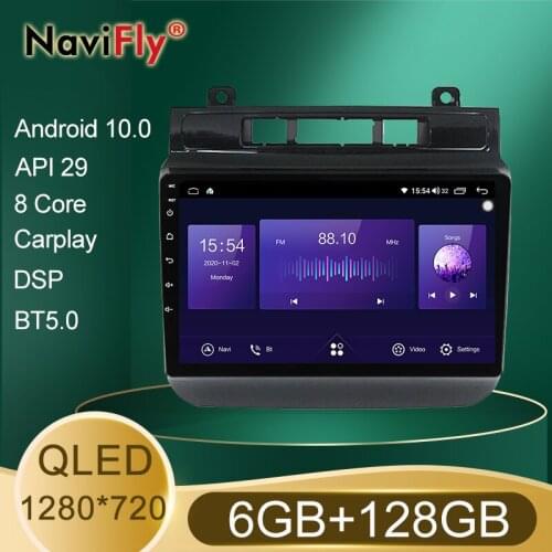New 6GB+128GB Octa Core QLED 1280*720 Android 10 Car Radio Navigation GPS Player For Volkswagen Touareg FL NF 2010 - 2018 No DVD