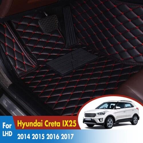 Car Floor Mats For Hyundai Creta IX25 2019 2018 2017 2016 2015 2014 Car Interior Accessories Leather Waterproof Car-styling