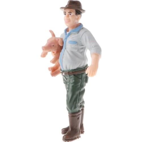 Simulation Farmer Model Figurine Action Figures Educational Toy for Children