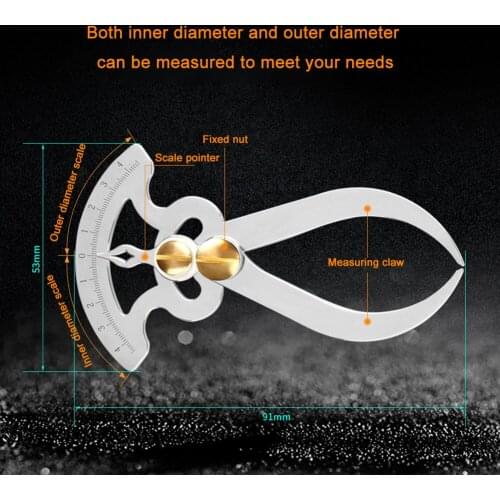 Feeler Gauge Stainless Steel Gap Thickness Wooden Tenon Gauge Internal External Diameter Conversion Ruler w/Scale Measurement