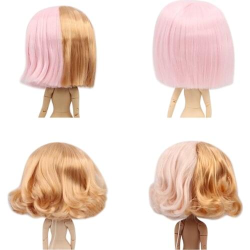 Blyth doll icy RBL scalp dome wig hair pink hair golden hair for diy custom doll