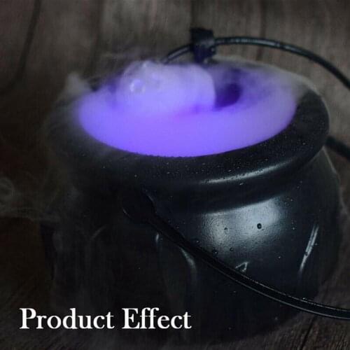 EU/US/UK Halloween Smoke Machine Fog Mist Maker Color Changing Cauldron Shape Smoke Machine Fogger Holiday Party Decoration Prop