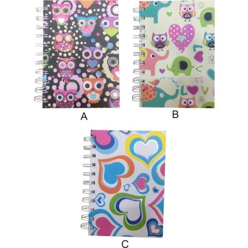 Fashion Lovely Owl Cover Spiral Notebook Notepads Journal Diary for School Supplies Students Pupils Teachers Professors Lecturer