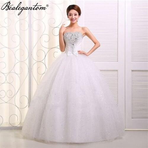 Bealegantom Cheap White Red Quinceanera Dresses Ball Beaded Bow Lace Up Sweet 16 Prom Party Gown Vestido 15 Anos QD1268