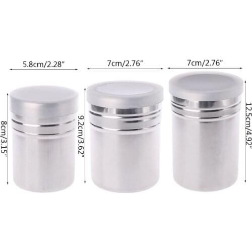 2021 New Stainless Steel Mesh Flour Sifter Icing Sugar Salt Dredger Chocolate Powder Shaker 3 Sizes