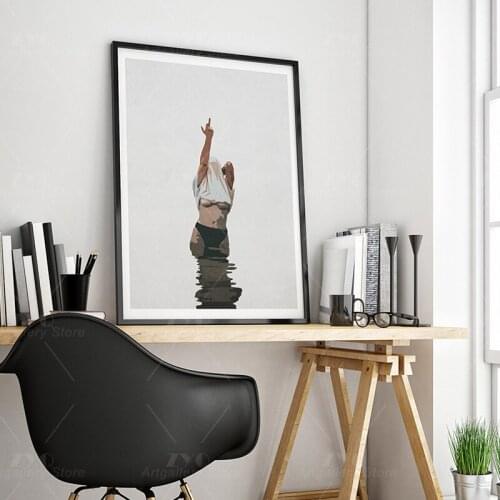 Sexy Middle Finger Feminist Poster Minimalist Wall Art Swearing Gift Vintage Wall Art Canvas Painting Modern Living Room Decor