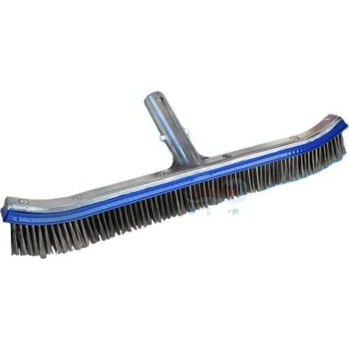 18 Inch Stainless Steel Swimming Pool Brush with Small Brush for Cleaning Walls, Tiles & Floors