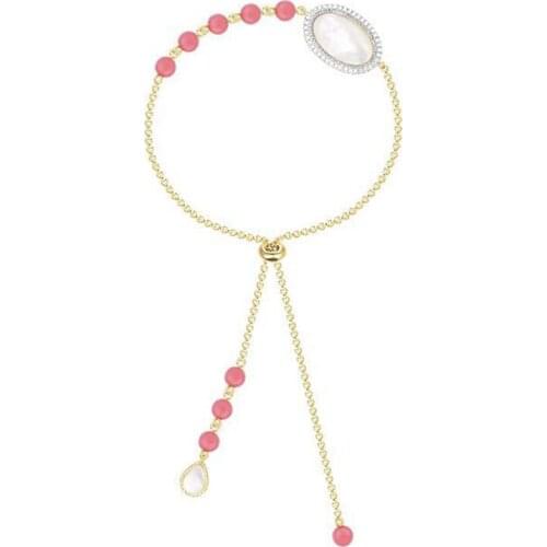 SOELLE New 925 Sterling Silver Candy Bracelet for Women CZ Zircon Red Coral and Shell Adjustable Bracelet Fashion Brand Jewelry