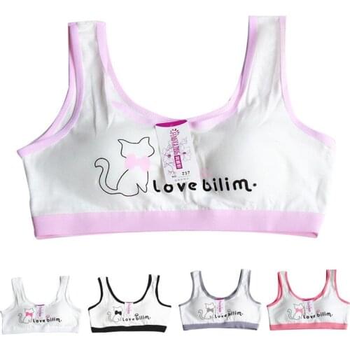 Girl Training Bras Kids Sports Bras Young Teenage Underwear Small Vest Puberty Clothing Cute Children Brassiere for Teens 8-16Y