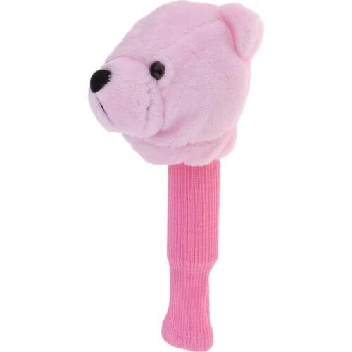 Creative Pink Bear Golf Head Covers 460CC Driver Wood Clubs Headcovers Sets Plush Cloth Golf Accessories Golf Training Aids