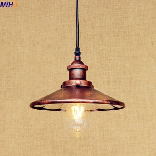 IWHD Rustic Eidson Vintage LED Pendant Lamp Dinning Room Hanging Light Retro Loft Industrial Pedant Lighting Luminaire