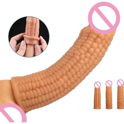 Delay Ejaculation Penis Sleeve Silicone Cock Extender Extension Sex Toys For Men Enlargement Ring Delay Intimate Goods