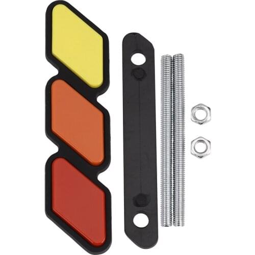 1 Set Of Grill Badge Emblem Tri-Color, for Toyota- Tacoma 4 Runner Sequoia Rav4 Highlander, Yellow/Orange/RED