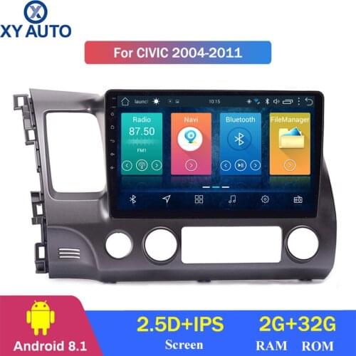 10.1 inch 2.5D IPS HD multi-touch screen Android8.1 2G RAM 32G ROM NAVI For Honda civic 2004-2011 with Bluetooth USB WIFI SWC