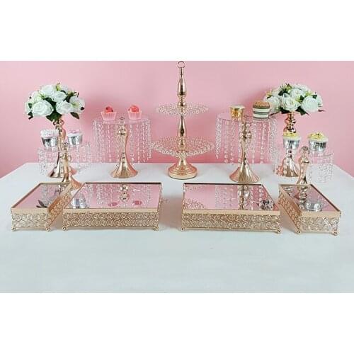 11pcs/lot Cupcake stand crystal Acrylic plate decorations Dessert Pedestal wedding Party Display cake tray