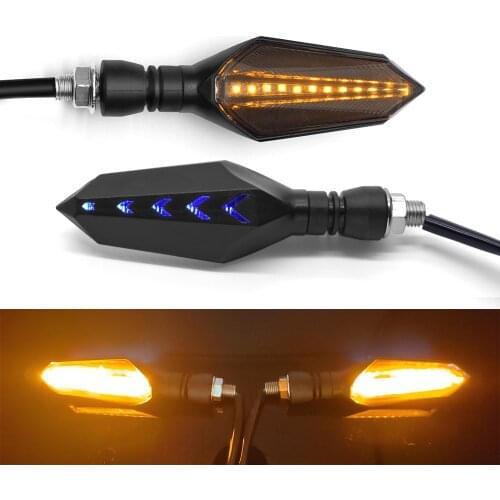 2/4pcs 8mm Universal Motorcycle LED Turn Signal Lamp Sequential Flowing Flash Indicator Lights Amber Running Light 12V