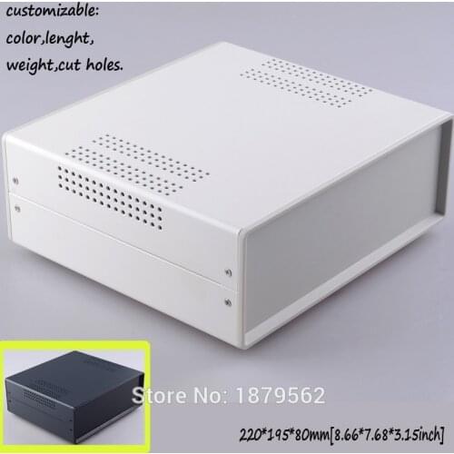 [2 colors] One pcs 220*195*80mm Iron metal enclosures for electronics junction box diy electrical instruments box [40007(W195)]