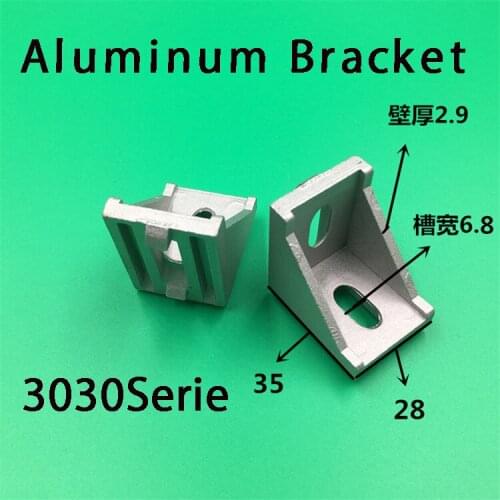20pcs 3030 Brackets Corner fitting angle aluminum 35x35 L Connector bracket fastener for 3030 Industrial Aluminum Profiles