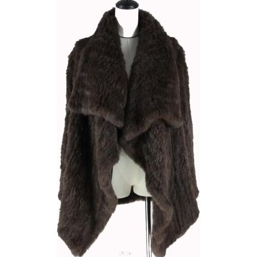 2019 Genuine Rabbit Fur poncho Jackets Knitted Fur wraps shawl Rabbit Fur Coat Thickening Fur Overcoat Female Bat Fashion Style