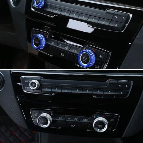 3Pcs For BMW 1 2 3 4 Series F30 F34 F46 GT X1 F47 F48 13-17 Car Styling Air Conditioning Knobs Audio Circle Trim Alloy Accessory