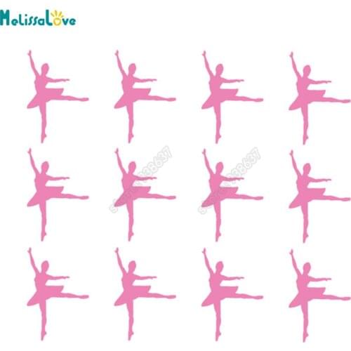48/set Small Ballerina Sticker Girl Decal Ballet Party Invitation Seal Nursery Decoration Removable Vinyl Wall Stickers B371