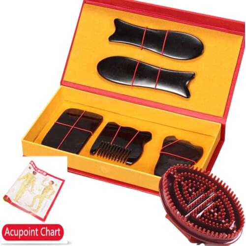 5pcs/Set Gua Sha Board Body Massage Tool Guasha Board For Acupuncture Scraping Massager Tools SPA Acupuncture Scraper