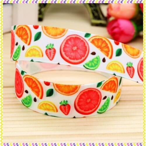 7/8'' Free shipping orange printed grosgrain ribbon headwear hair bow diy party decoration wholesale OEM 22mm B1086